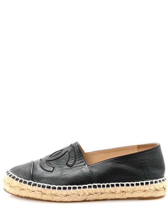 CHANEL Shoes - CHANEL Lambskin CC Espadrilles 37 Black